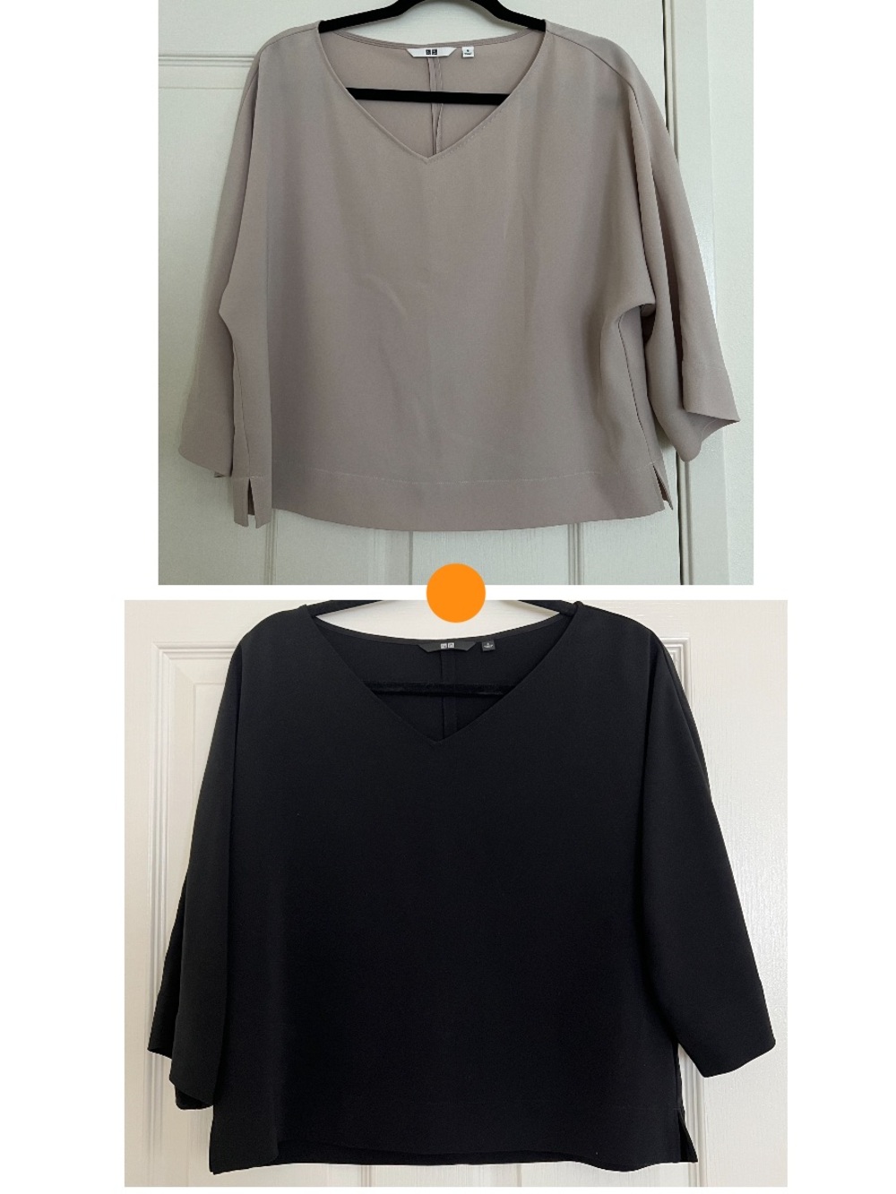 2 Uniqlo wide sleeve blouses